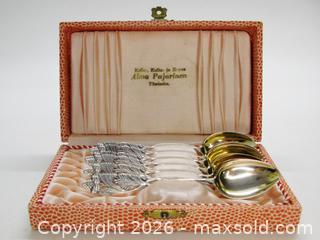MaxSold Auction: 1950`s Boxed Set Finnish 814 Gilt Solid Silver Demitasse Spoons - Aurora (Ontario, Canada) PARTNER MANAGED Downsizing Online Auction - Murray Drive
