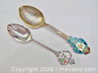 MaxSold Auction: Antique Sterling Silver & Enamel Lindsay ON Souvenir Spoons  - Aurora (Ontario, Canada) PARTNER MANAGED Downsizing Online Auction - Murray Drive