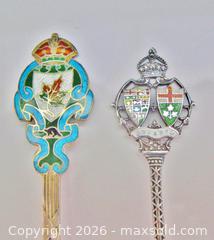 MaxSold Auction: Antique Sterling Silver & Enamel Lindsay ON Souvenir Spoons  - Aurora (Ontario, Canada) PARTNER MANAGED Downsizing Online Auction - Murray Drive