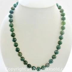 MaxSold Auction: Chunky 26 Inch Matinee Length Multi-Toned Green Jasper Bead Necklace With 18k Gold Clasp - Aurora (Ontario, Canada) PARTNER MANAGED Downsizing Online Auction - Murray Drive