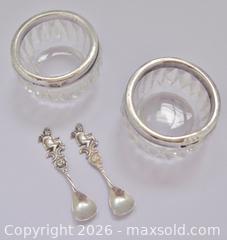 MaxSold Auction: Crystal Salt Cellars With Sterling Silver Rims & Cupid Spoons  - Aurora (Ontario, Canada) PARTNER MANAGED Downsizing Online Auction - Murray Drive