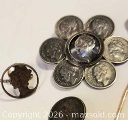 MaxSold Auction: Early Silver Coin/Love Token Jewellery - 5 pieces - Aurora (Ontario, Canada) PARTNER MANAGED Downsizing Online Auction - Murray Drive