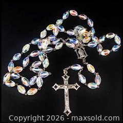 MaxSold Auction: Italian Sterling Silver AB Crystal Rosary In Celluloid Box - Aurora (Ontario, Canada) PARTNER MANAGED Downsizing Online Auction - Murray Drive