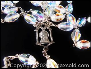 MaxSold Auction: Italian Sterling Silver AB Crystal Rosary In Celluloid Box - Aurora (Ontario, Canada) PARTNER MANAGED Downsizing Online Auction - Murray Drive