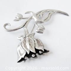 MaxSold Auction: Large Victoria Cony Sterling Silver Taxco Mexico Tulip Brooch, 1st Eagle Mark - Aurora (Ontario, Canada) PARTNER MANAGED Downsizing Online Auction - Murray Drive