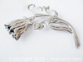 MaxSold Auction: Large Victoria Cony Sterling Silver Taxco Mexico Tulip Brooch, 1st Eagle Mark - Aurora (Ontario, Canada) PARTNER MANAGED Downsizing Online Auction - Murray Drive