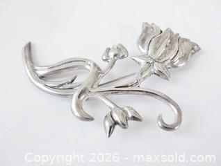 MaxSold Auction: Large Victoria Cony Sterling Silver Taxco Mexico Tulip Brooch, 1st Eagle Mark - Aurora (Ontario, Canada) PARTNER MANAGED Downsizing Online Auction - Murray Drive