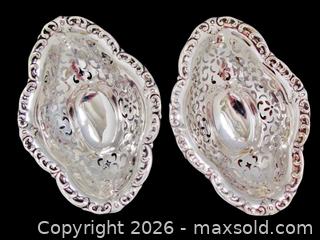 MaxSold Auction: Pair BIRKS Sterling Silver Footed Pierced Bonbon Dishes   - Aurora (Ontario, Canada) PARTNER MANAGED Downsizing Online Auction - Murray Drive