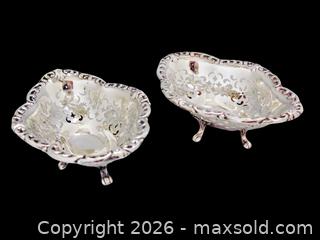 MaxSold Auction: Pair BIRKS Sterling Silver Footed Pierced Bonbon Dishes   - Aurora (Ontario, Canada) PARTNER MANAGED Downsizing Online Auction - Murray Drive