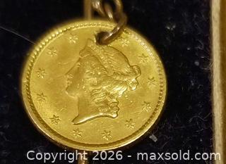 MaxSold Auction: Solid Gold 1853 American Dollar Coin Hanging On Antique Stick Pin - Aurora (Ontario, Canada) PARTNER MANAGED Downsizing Online Auction - Murray Drive