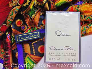 MaxSold Auction: Vintage Oscar de la Renta Silk Scarf & Unopened Eau de Toilette  - Aurora (Ontario, Canada) PARTNER MANAGED Downsizing Online Auction - Murray Drive