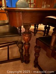 MaxSold Auction: Dining room table with 6 leather chairs.  - Toronto (Ontario, Canada) SELLER MANAGED Estate Sale Online Auction - Glen Manor Drive