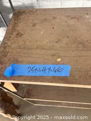 MaxSold Auction: All-Metal 5-Shelf Display Shelf, Brown Wood Tone & Black - A   - Allentown (Pennsylvania, USA) SELLER MANAGED Moving Online Auction -  South Fulton Street