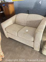 MaxSold Auction: Beige 2-Seater Loveseat with Pull-Out Bed - C - Allentown (Pennsylvania, USA) SELLER MANAGED Moving Online Auction -  South Fulton Street