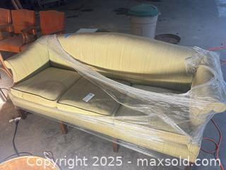 MaxSold Auction: Camelback Sofa, Light Olive Woven Fabric, 3-Seat, Solid Wood Legs - C - Allentown (Pennsylvania, USA) SELLER MANAGED Moving Online Auction -  South Fulton Street