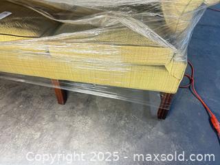 MaxSold Auction: Camelback Sofa, Light Olive Woven Fabric, 3-Seat, Solid Wood Legs - C - Allentown (Pennsylvania, USA) SELLER MANAGED Moving Online Auction -  South Fulton Street