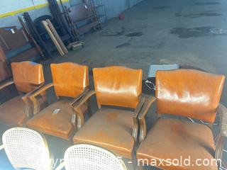 MaxSold Auction: Caramel Vinyl Armchairs with Solid Wood Frames, Lot of 4 - B - Allentown (Pennsylvania, USA) SELLER MANAGED Moving Online Auction -  South Fulton Street