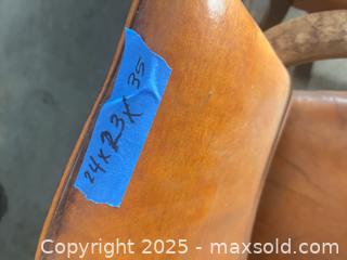 MaxSold Auction: Caramel Vinyl Armchairs with Solid Wood Frames, Lot of 4 - B - Allentown (Pennsylvania, USA) SELLER MANAGED Moving Online Auction -  South Fulton Street