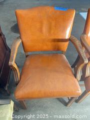 MaxSold Auction: Caramel Vinyl Armchairs with Solid Wood Frames, Lot of 4 - B - Allentown (Pennsylvania, USA) SELLER MANAGED Moving Online Auction -  South Fulton Street