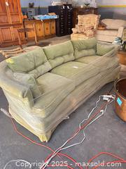 MaxSold Auction: Curved 3-Seat Sofa in Light Olive/Sage Green - C - Allentown (Pennsylvania, USA) SELLER MANAGED Moving Online Auction -  South Fulton Street