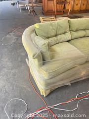 MaxSold Auction: Curved 3-Seat Sofa in Light Olive/Sage Green - C - Allentown (Pennsylvania, USA) SELLER MANAGED Moving Online Auction -  South Fulton Street