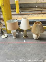 MaxSold Auction: Lot of 3 Brass & Ceramic Table Lamps with Shades - A - Allentown (Pennsylvania, USA) SELLER MANAGED Moving Online Auction -  South Fulton Street