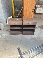 MaxSold Auction: Pair of Brown Bedside Nightstands with Drawer & Shelves - B - Allentown (Pennsylvania, USA) SELLER MANAGED Moving Online Auction -  South Fulton Street