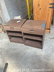 MaxSold Auction: Pair of Brown Bedside Nightstands with Drawer & Shelves - B - Allentown (Pennsylvania, USA) SELLER MANAGED Moving Online Auction -  South Fulton Street