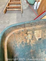 MaxSold Auction: Rubbermaid-style Tow/Hand Garden Cart, Green with Red Hubs - B - Allentown (Pennsylvania, USA) SELLER MANAGED Moving Online Auction -  South Fulton Street