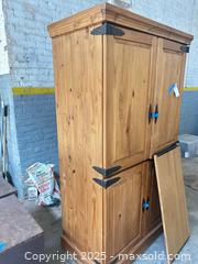 MaxSold Auction: Rustic Pine TV Armoire/Cabinet, 70 3/4" H x 40 1/4" W - C - Allentown (Pennsylvania, USA) SELLER MANAGED Moving Online Auction -  South Fulton Street