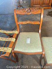 MaxSold Auction: Set of 3 Wood Side Chair, Ottoman & Luggage Rack with Striped Upholstery - B - Allentown (Pennsylvania, USA) SELLER MANAGED Moving Online Auction -  South Fulton Street