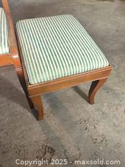 MaxSold Auction: Set of 3 Wood Side Chair, Ottoman & Luggage Rack with Striped Upholstery - B - Allentown (Pennsylvania, USA) SELLER MANAGED Moving Online Auction -  South Fulton Street