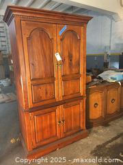 MaxSold Auction: Solid Wood Entertainment Center with Shelves & Cable Access C - Allentown (Pennsylvania, USA) SELLER MANAGED Moving Online Auction -  South Fulton Street