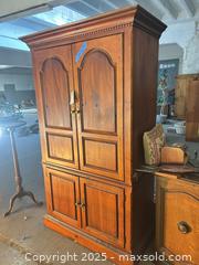 MaxSold Auction: Solid Wood Entertainment Center with Shelves & Cable Access C - Allentown (Pennsylvania, USA) SELLER MANAGED Moving Online Auction -  South Fulton Street