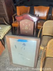 MaxSold Auction: Victorian-Edwardian Style Accent Chair with Floral Needlepoint Upholstery - B - Allentown (Pennsylvania, USA) SELLER MANAGED Moving Online Auction -  South Fulton Street