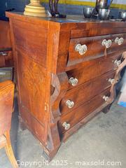 MaxSold Auction: Victorian-Style Serpentine Figured Veneer Dresser, 42x21x45 - C - Allentown (Pennsylvania, USA) SELLER MANAGED Moving Online Auction -  South Fulton Street