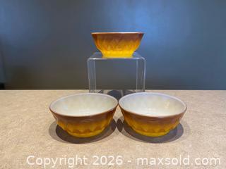 MaxSold Auction: Anchor Hocking Fire-King Kimberly Bowls – Diamond Pattern – Amber / Brown Ombre - London (Ontario, Canada) PARTNER MANAGED Downsizing Online Auction - Trillium Crescent