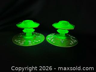 MaxSold Auction: Antique Uranium Glass Candlesticks - London (Ontario, Canada) PARTNER MANAGED Downsizing Online Auction - Trillium Crescent