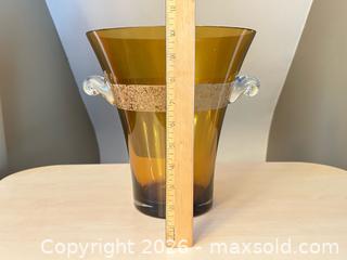 MaxSold Auction: Art Glass Amber Champagne / Ice Bucket with Clear Applied Handles - London (Ontario, Canada) PARTNER MANAGED Downsizing Online Auction - Trillium Crescent