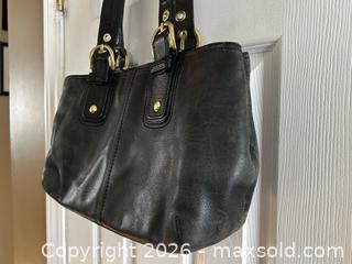 MaxSold Auction: Black Leather Coach Shoulder Bag with Gold-Tone Hardware - London (Ontario, Canada) PARTNER MANAGED Downsizing Online Auction - Trillium Cres.