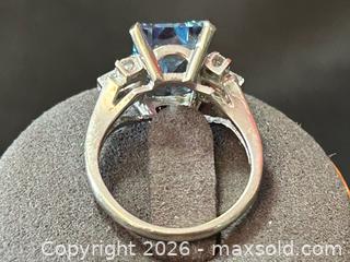 MaxSold Auction: Celebrity 10K White Gold Blue Stone Statement Ring – Size 6 - London (Ontario, Canada) PARTNER MANAGED Downsizing Online Auction - Trillium Crescent