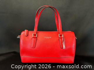 MaxSold Auction: Coach Red Saffiano Leather Satchel Crossbody Bag - London (Ontario, Canada) PARTNER MANAGED Downsizing Online Auction - Trillium Crescent