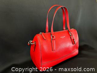 MaxSold Auction: Coach Red Saffiano Leather Satchel Crossbody Bag - London (Ontario, Canada) PARTNER MANAGED Downsizing Online Auction - Trillium Crescent