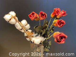 MaxSold Auction: Decorative Faux Floral Arrangement in Metal Vase - London (Ontario, Canada) PARTNER MANAGED Downsizing Online Auction - Trillium Crescent