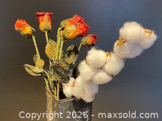MaxSold Auction: Decorative Faux Floral Arrangement in Metal Vase - London (Ontario, Canada) PARTNER MANAGED Downsizing Online Auction - Trillium Crescent