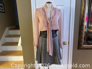 MaxSold Auction: Double Zero Two-Piece Outfit – Sheer Blouse & Tweed Skirt – Size M - London (Ontario, Canada) PARTNER MANAGED Downsizing Online Auction - Trillium Crescent