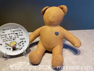 MaxSold Auction: Enterprise Exclusive – Enesco Expressions Hand-Painted Quote Plate with Decorative Bear - London (Ontario, Canada) PARTNER MANAGED Downsizing Online Auction - Trillium Crescent