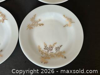 MaxSold Auction: Federal Glass Company “Golden Glory” Milk Glass Plates – Set of Four - London (Ontario, Canada) PARTNER MANAGED Downsizing Online Auction - Trillium Crescent