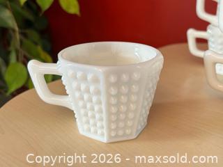 MaxSold Auction: Fenton Milk Glass Hobnail Octagonal Punch Bowl Set with Matching Ladle - London (Ontario, Canada) PARTNER MANAGED Downsizing Online Auction - Trillium Crescent
