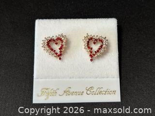 MaxSold Auction: Fifth Avenue Collection Crystal Heart Earrings - London (Ontario, Canada) PARTNER MANAGED Downsizing Online Auction - Trillium Crescent